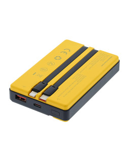 Tellur Power Bank 10000mAh, USB-C + Lightning cables built-in  yellow-foto6