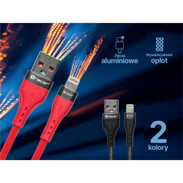 Tracer 47492 USB A - Lightning M/M 1m  Cable Red