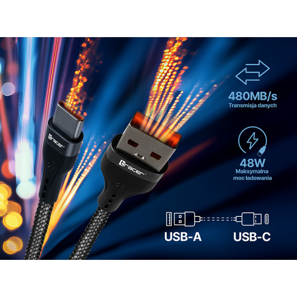 Tracer 47486 USB A - Lightning M/M 1m  Cable Red