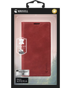Krusell Sunne 2 Card Foliowallet Sony Xperia L2 vintage red-foto7