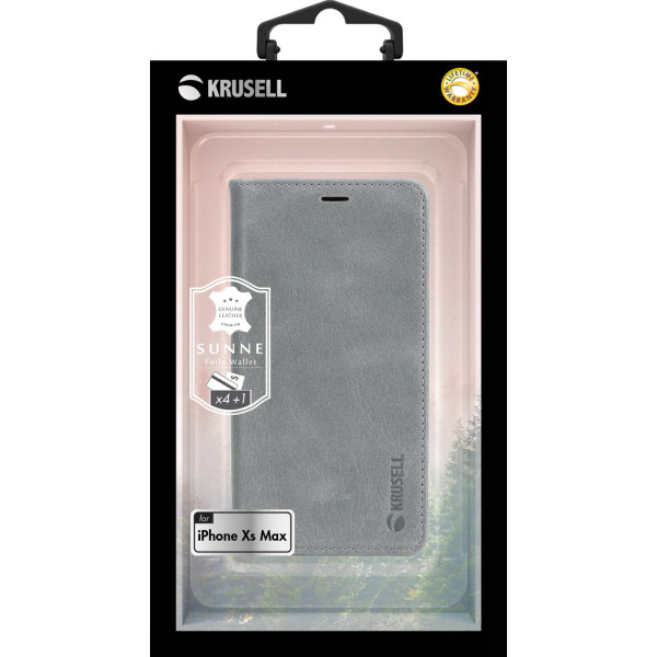 Krusell Sunne 4 Card FolioWallet Apple iPhone XS Max vintage grey Mobiili ümbrised