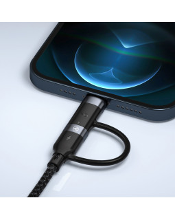 Tellur 4in1 Cable USB/Type-C to Type-C (PD65W)/Lightning (PD20W) 1m Black-foto7