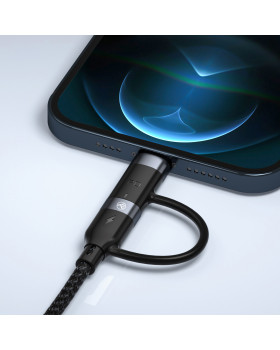 Tellur 4in1 Cable USB/Type-C to Type-C (PD65W)/Lightning (PD20W) 1m Black-foto7