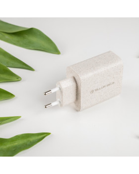 Tellur Green 38W dual port charger Type-C PD20W + USB QC3.0, cream-foto7