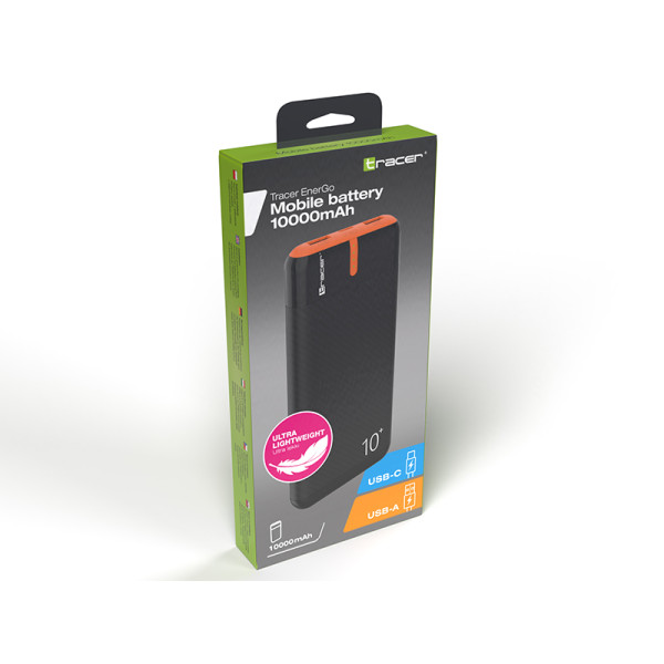 Tracer 47513 EnerGo 10000mAh Power Bank black/orange