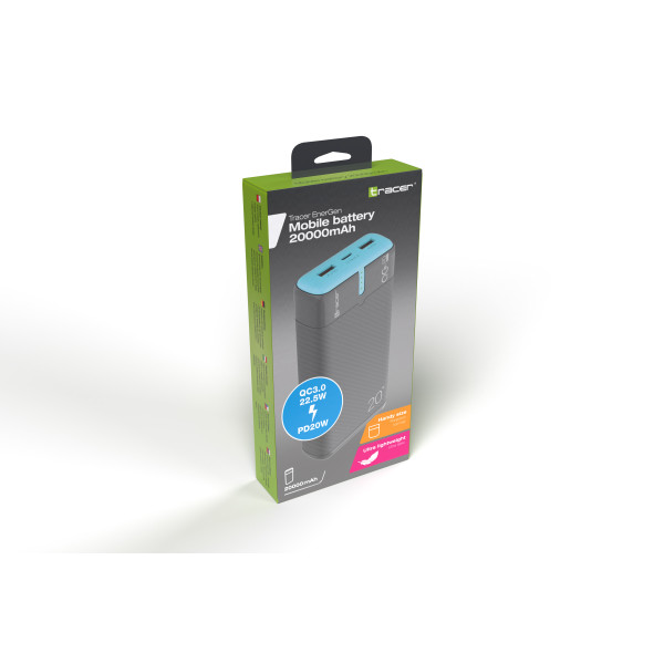 Tracer 47517 EnerGen 20000mAh Power Bank gray/blue