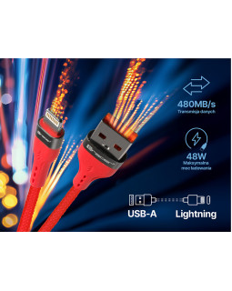 Tracer 47492 USB A - Lightning M/M 1m  Cable Red-foto7