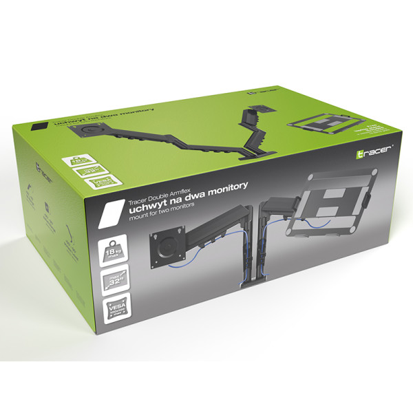 Tracer 47660 Double Armflex (max 32 max 18kg) Mount For Two Monitors