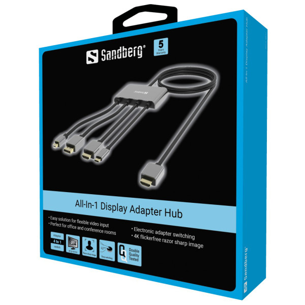 Sandberg 509-21 All-In-1 Display Adapter Hub Arvuti komponendid