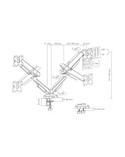 White Shark KHUFU-II GMS-3211 / 2 Monitor Desktop Mount-foto8