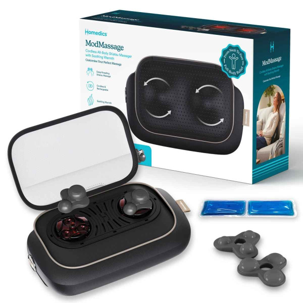 Homedics SP-1400H-WW ModMassage Cordless All-Body Shiatsu Massager With Soothing Warmth