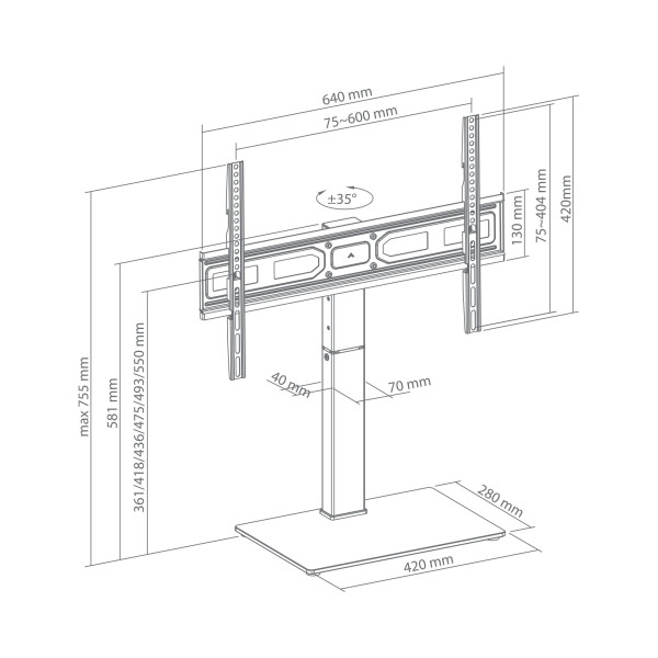 Sbox FS-306 LED TV Floor Mount (37-75