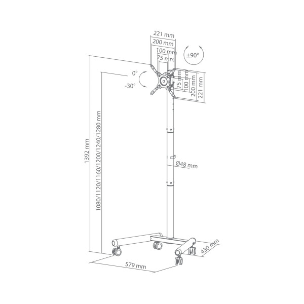 Sbox FS-622  LED TV Floor Mount